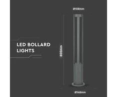 Bikuva.lt 10W LED pastatomas lauko šviestuvas, pilkas, 3000K, IP65