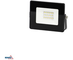 Bemko 10W LED prožektorius KASTEL, juodas, 4000K, IP65, 120°