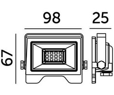 10W LED prožektorius MH, juodas, 6500K, IP65