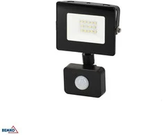 Bemko 10W LED prožektorius su judesio davikliu KASTEL, juodas, 4000K, IP65, 120°