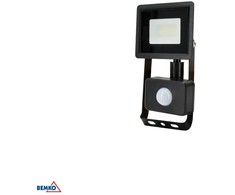 Kafler 10W LED prožektorius su judesio davikliu KASTEL, juodas, 6500K, IP65