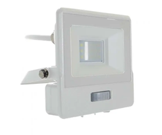 10W LED prožektorius V-TAC, baltu korpusu, 4000K, su judesio davikliu