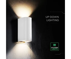 Sieninis šviestuvas 10W LED sieninis fasado šviestuvas, baltas, 2700/3200/4000K, IP65, šviečia į viršų ir į apačią