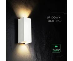 Sieninis šviestuvas 10W LED sieninis fasado šviestuvas, baltas, 2700/3200/4000K, IP65, šviečia į viršų ir į apačią