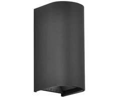 Sieninis šviestuvas 10W LED sieninis fasado šviestuvas, juodas, 2700/3200/4000K, IP65, šviečia į viršų ir į apačią