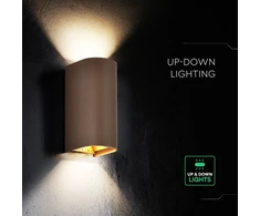 Sieninis šviestuvas 10W LED sieninis fasado šviestuvas, rūdžių sp., 2700/3200/4000K, IP65, šviečia į viršų ir į apačią