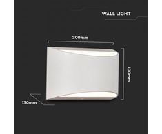 V-tac 10W LED sieninis šviestuvas, baltas, 4000K, IP54