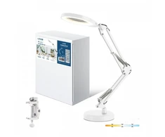 10W LED stalo šviestuvas AURIQ LOUPE, baltas, 3000/4000/6500K, dimeriuojamas