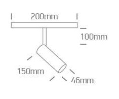 10W LED šviestuvas į magnetines sistemas MINI/MIDI/MAXI/P&amp;P, baltas, 3000/4000K, 48V, 38°, DALI, 42144L/W/V