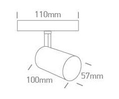 10W LED šviestuvas į magnetines sistemas FLAT, juodas, 3000/4000/5000K, 48V, 38°, 43120F/B/V