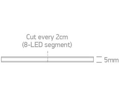 10W/m itin plona lanksti COB LED juosta, 24V, IP20, 400LEDs/m, 2700K, 7843E/EW