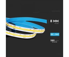 V-tac 10W/m LED COB juosta, 24V, 4000K, 5 metrų ritė