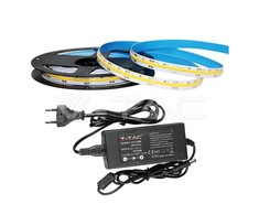 V-tac 10W/m LED juosta, 420LED/m, IP20, 3000K, 5m, su 60W maitinimo šaltiniu, 24V, 2.5A, IP44