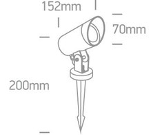 Įsmeigiamas sodo šviestuvas, GU10, juodas, 67464G/B
