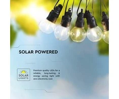 V-tac 10x0,5W LED lempučių girlianda, 3000K, 12m, su saulės baterija ir nuotolio valdymo pulteliu