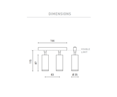 11,6W dvigubas šviestuvas į magnetines sistemas FIT 35 48V, 3000K, DALI, juodas
