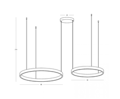 118W LED pakabinamas šviestuvas, nikelio sp., 3000K, dimeriuojamas, šviečia į viršų ir į apačią, 25373