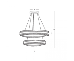 118W LED pakabinamas šviestuvas, šlifuotos aukso sp., 3000K, dimeriuojamas, 25413
