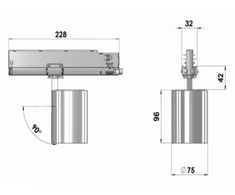Bikuva.lt 11W akcentinis šviestuvas į bėgelius GA-016 BING, 3000K, juodas, CRI97, SPEC