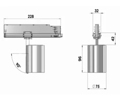 11W akcentinis šviestuvas į bėgelius GA-016 BING, 4000K, juodas, CRI97, SPEC