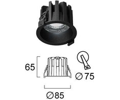 11W LED įleidžiamas lauko šviestuvas RICKY, juodas, 2700/4200/6500K, IP65, 4335101
