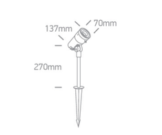 11W LED įsmeigiamas sodo šviestuvas, antracito sp., 3000K, IP65, 67482/AN/W