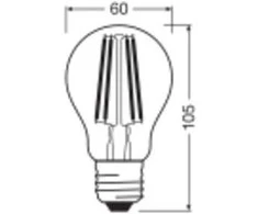 Osram 11W LED lemputė CLASSIC A, E27, skaidri, 2700K, dimeriuojama