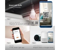 V-tac 11W LED lemputė, E27, suderinama su AMAZON ALEXA ir GOOGLE HOME, 2700-6500K/RGB