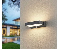 Sieninis šviestuvas Trio 11W LED sieninis lauko šviestuvas CUANDO, antracito sp., 3000K, IP54, su judesio davikliu, šviečia į viršų ir į apačią