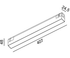 11W LED šviestuvas LINEA 407 į magnetinę sistemą IN_LINE, baltas, 3000K, 48V, 110°, DALI, 4x