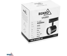 12-40W LED akcentinis šviestuvas į 3 fazių bėgelį VASKO, juodas, 4000K