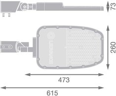 Ledvance 120W LED gatvės šviestuvas, pilkas, 6500K