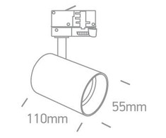 12W LED šviestuvas į bėgelius, žalvario sp., 3000K, 65524T/BBS/W