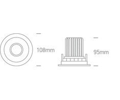 12W LED įleidžiamas pakreipiamas šviestuvas, juodas, 3000K, 11112H/B/W