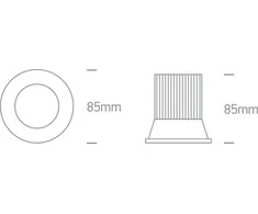 12W LED įleidžiamas pakreipiamas šviestuvas, baltas, 3000K, 11112/W/W