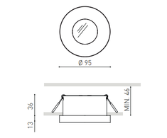 12W įleidžiamas LED šviestuvas PUCK L, juodas 3000K