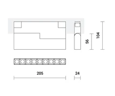 12W INSIGHT DARK LIGHT šviestuvas į magnetines sistemas, DALI, 920lm, juodas