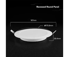 12W LED įleidžiama panelė, balta, 3000/4000/6500K, CREE LED chip