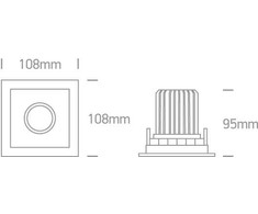 12W LED įleidžiamas pakreipiamas šviestuvas, baltas, 3000K, 51112H/W/W