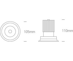 12W LED įleidžiamas pakreipiamas šviestuvas, baltas, 3000K, 11112TA/W/W