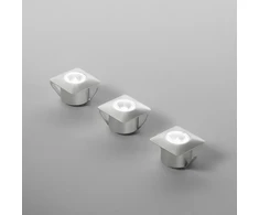 1,2W LED įleidžiamas šviestuvas ASSO, sidabro sp., 3vnt.