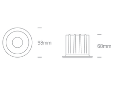 12W LED įleidžiamas šviestuvas, baltas, 3000/3500/4000K, 10112Z/W/V