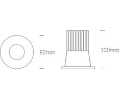 12W LED įleidžiamas šviestuvas, baltas, 2700K, 10112TP/W/EW