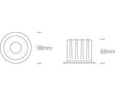 12W LED įleidžiamas šviestuvas, baltas, 3000K, 10112Z/W/W
