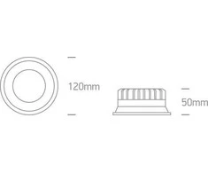 12W LED įleidžiamas šviestuvas, baltas, 3000/4000/5000K, 10109D/W/V