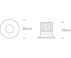 12W LED įleidžiamas šviestuvas, juodas, 3000K, 10112R/B/W