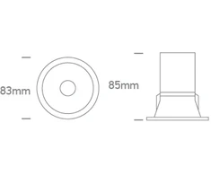 12W LED įleidžiamas šviestuvas, juodas, 3000/4000/5000K, 10112D/B/V