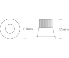 12W LED įleidžiamas šviestuvas, juodas, 3000K, 10112P/B/W