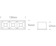 Bikuvalt 12W LED įleidžiamas šviestuvas, juodas, 3000K, 50306B/B/W