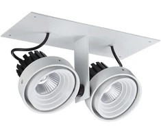 Lubinis šviestuvas Netlighting 12W LED įleidžiamo montavimo šviestuvas PATRIZIO DOUBLE, baltos/juodos sp., 3000K